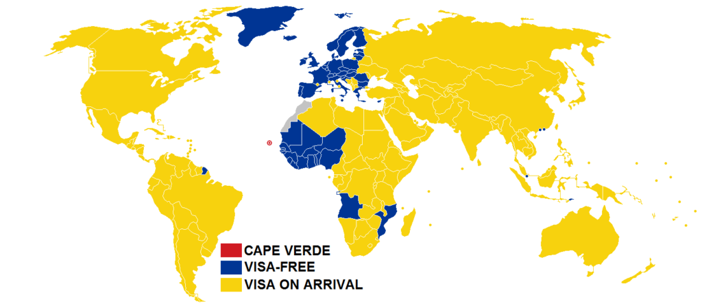 Visumvrijstelling voor toegang tot Kaapverdië